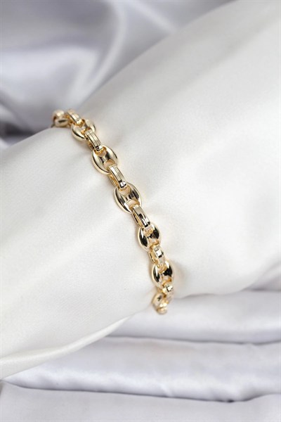 Mey İthalat® 14K Gold Renk Kaplama Kahve Çekirdeği Model CM Kadın Bileklik