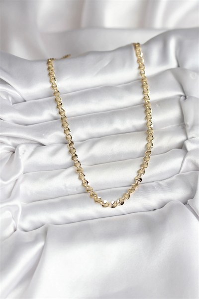 Mey İthalat® 14K Gold Renk Kaplama Zincir Model CM Kadın Kolye