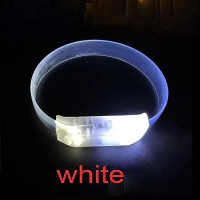 Mey İthalat® 3 Modlu Pilli LED Işıklı Esnek Parti Bilekliği Beyaz