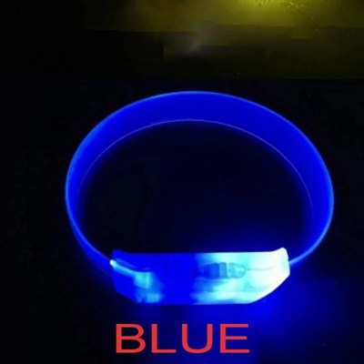 Mey İthalat® 3 Modlu Pilli LED Işıklı Esnek Parti Bilekliği Mavi