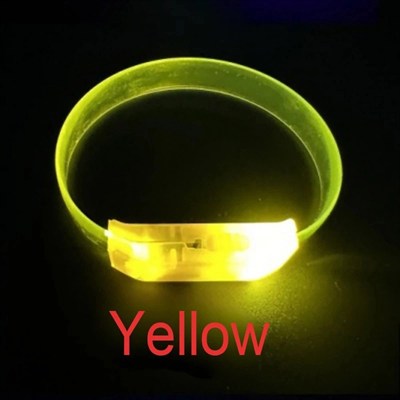 Mey İthalat® 3 Modlu Pilli LED Işıklı Esnek Parti Bilekliği Sarı