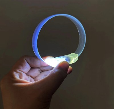 Mey İthalat® 3 Modlu Pilli LED Işıklı Esnek Parti Bilekliği Beyaz