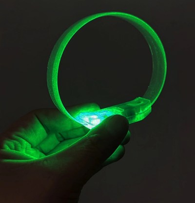 Mey İthalat® 3 Modlu Pilli LED Işıklı Esnek Parti Bilekliği Yeşil