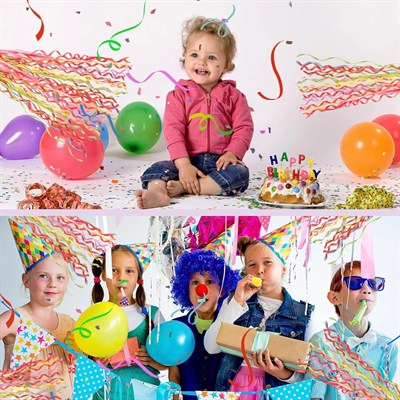 Mey İthalat® 30 Şeritli Renkli Elle Atılan Konfeti – 5 Metre Uzayan Şerit Konfeti 1 Adet