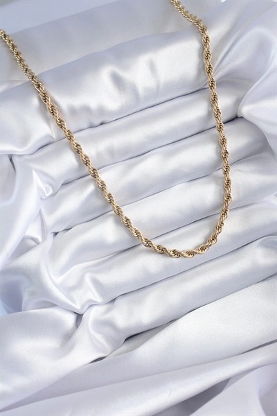 Mey İthalat® 316L Çelik Gold Renk 60 cm Burgu Model Kadın Kolye
