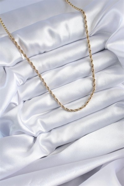 Mey İthalat® 316L Çelik Gold Renk 60 cm Burgu Model Kadın Kolye