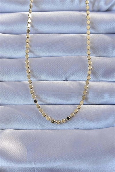 Mey İthalat® 316L Çelik Gold Renk 60 cm Parçalı Ezme Kolye