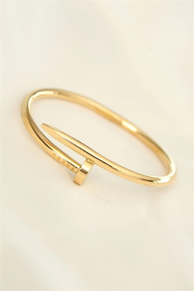 Mey İthalat® 316L Çelik Gold Renk Çivi Model Bileklik