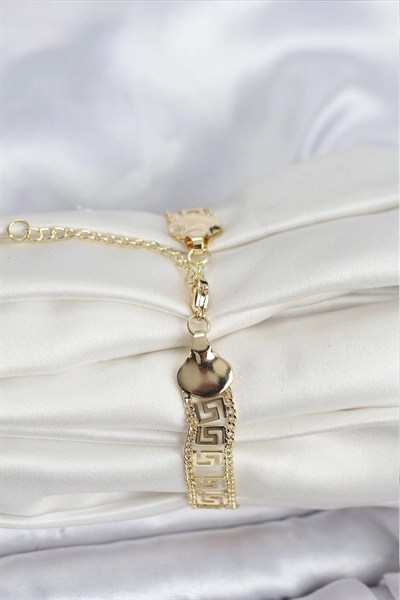 Mey İthalat® 316L Çelik Gold Renk Labirent Model Kadın Bileklik