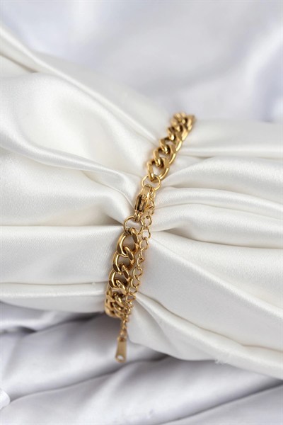 Mey İthalat® 316L Çelik Gold Renk Yazı Yazmaya Uygun Kadın Bileklik