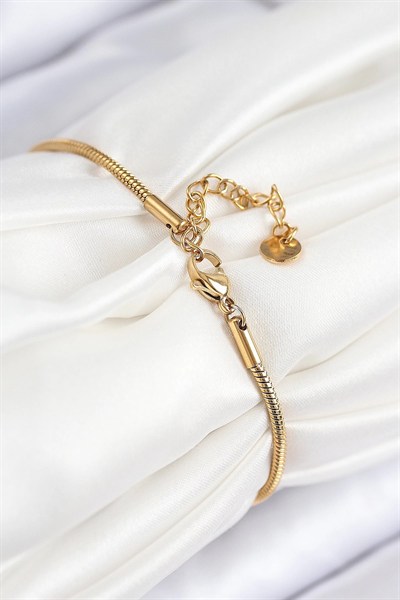 Mey İthalat® 316L Çelik Göz Charm Model Gold Renk Kadın Bileklik