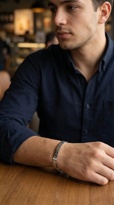 Mey İthalat® 316L Çelik Gümüş Renk Ayetel Kürsi Yazılı Bileklik