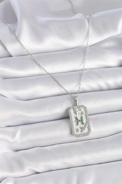 Mey İthalat® 316L Çelik Gümüş Renk Zincir Balık Burcu Zirkon Taşlı Kadın Kolye