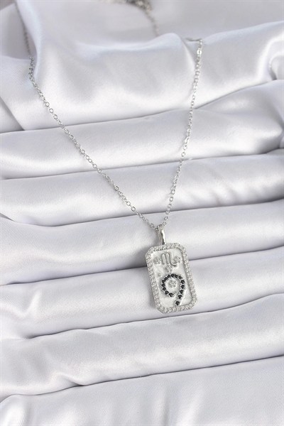 Mey İthalat® 316L Çelik Gümüş Renk Zincir Akrep Burcu Zirkon Taşlı Kadın Kolye