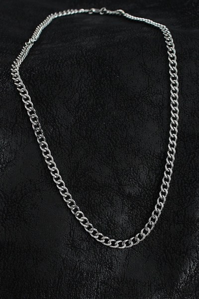 Mey İthalat® 316L Çelik Klasik Zincir Model Gümüş Renk Erkek Kolye