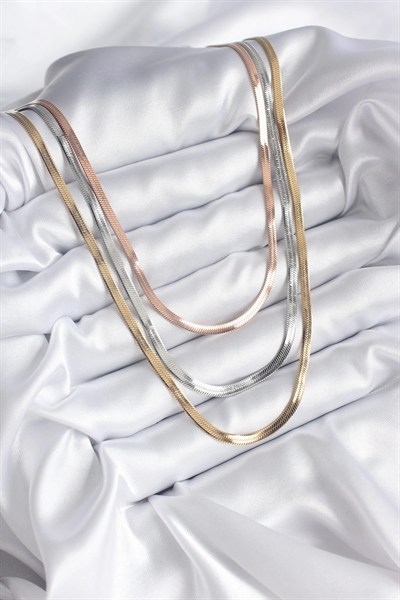 Mey İthalat® 316L Çelik Mix Renk İtalyan Zincir Model Kadın Kolye