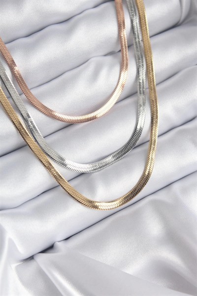 Mey İthalat® 316L Çelik Mix Renk İtalyan Zincir Model Kadın Kolye