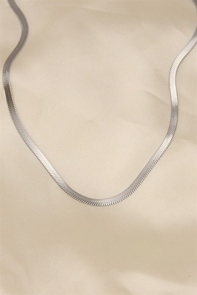 Mey İthalat® 316L Çelik Silver Renk 45 cm İtalyan Zincir Model Kadın Kolye