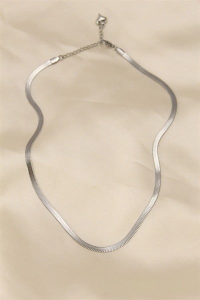 Mey İthalat® 316L Çelik Silver Renk 45 cm İtalyan Zincir Model Kadın Kolye