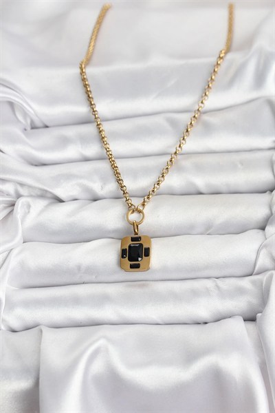 Mey İthalat® 316L Çelik Zincir Gold Renk Vintage Model Kadın Kolye