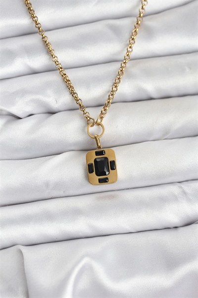 Mey İthalat® 316L Çelik Zincir Gold Renk Vintage Model Kadın Kolye