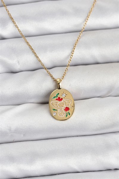 Mey İthalat® 316L Çelik Zincir Gold Renk Fil Figürlü Kadın Kolye