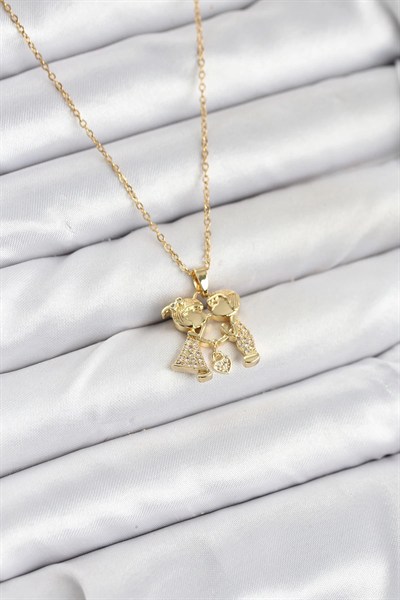 Mey İthalat® 316L Çelik Zincir Gold Renk Erkek Kız Model Kadın Kolye