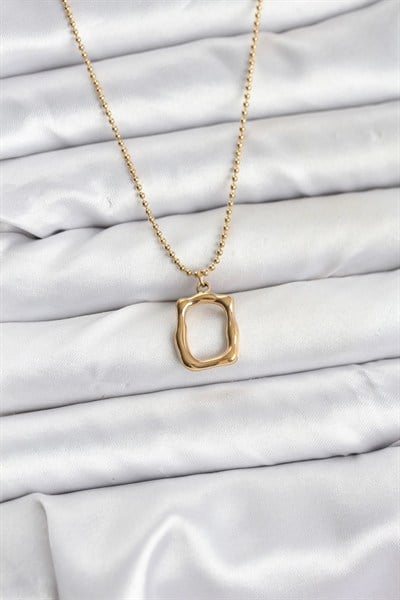 Mey İthalat® 316L Çelik Zincir Gold Renk Model Kadın Kolye