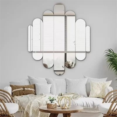 Mey İthalat® 40x40 cm Kırılmaz Pleksi Dekoratif Duvar Aynası - Modern Tasarım 1. Sınıf Akrilik Ayna