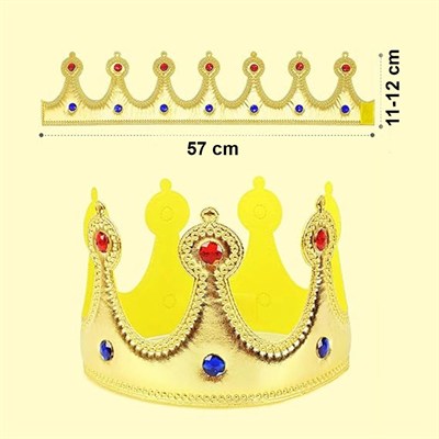 Mey İthalat® Altın Renk Eva Malzemeden İmal Çocuk Kral Tacı 57 cm