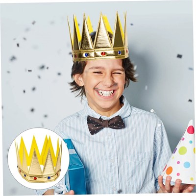 Mey İthalat® Altın Renk Eva Yumuşak Kral Kraliyet Tacı Yetişkin Çocuk Uyumlu 55 cm