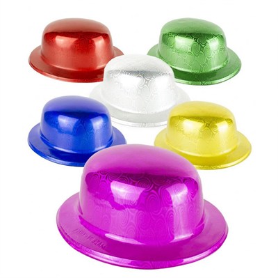 Mey İthalat® Altın Renk Hologramlı Plastik Yuvarlak Melon 27x24 cm