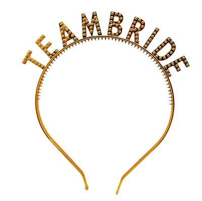 Mey İthalat® Altın Renk Team Bride Taç Plastik – Gelin ve Nedime Tacı