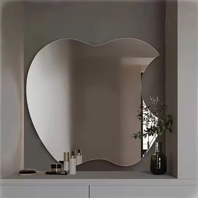 Mey İthalat® Apple Tasarım Kırılmayan Pleksi Duvar Aynası - 30x30 cm Modern Dekoratif Ayna