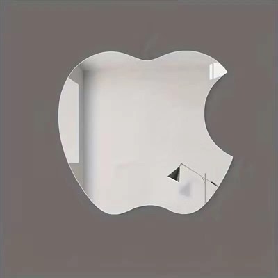 Mey İthalat® Apple Tasarım Kırılmayan Pleksi Duvar Aynası - 30x30 cm Modern Dekoratif Ayna