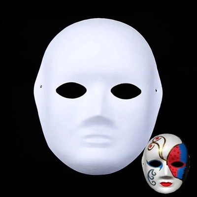 Mey İthalat® Boyanabilir Surat Model Maske – Lastikli | Kendin Tasarla
