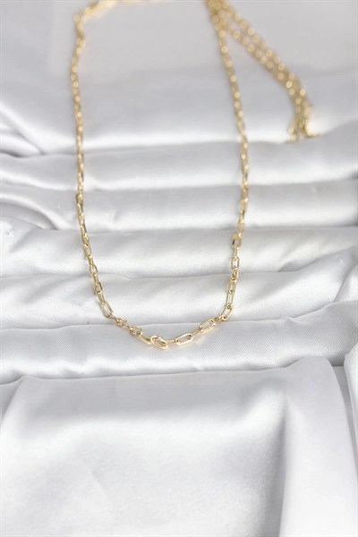 Mey İthalat® CM 14K Gold Renk Ataç Zincir Model 60 cm Kadın Kolye