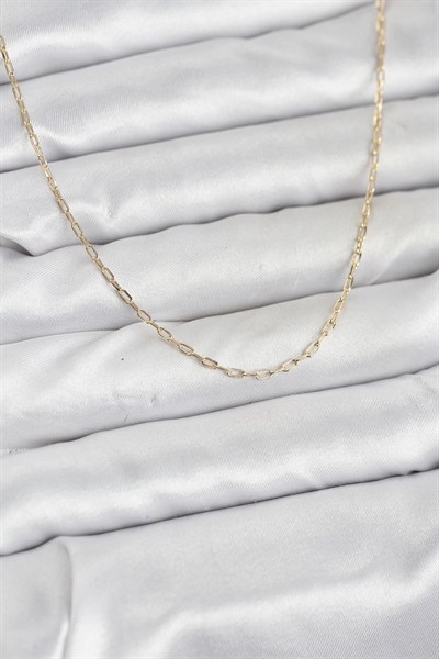 Mey İthalat® CM 14K Gold Renk Ataç Zincir Model 60 cm Kadın Kolye