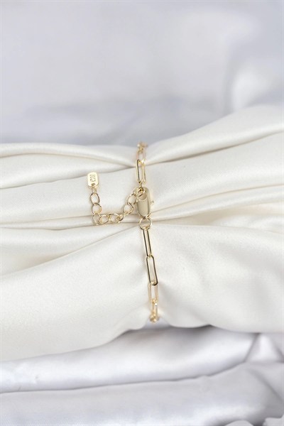 Mey İthalat® CM 14K Gold Renk Ataç Zincir Model Kadın Bileklik