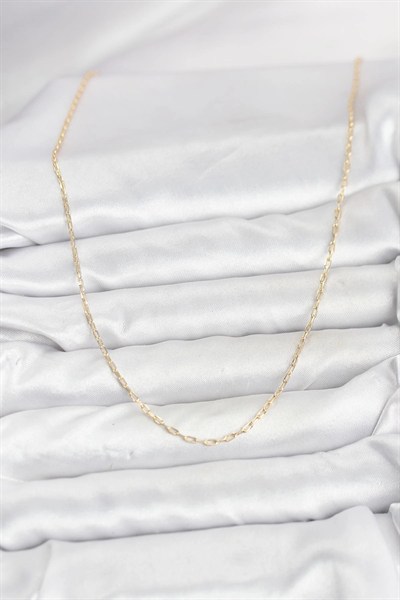 Mey İthalat® CM 14K Gold Renk Ataç Zincir Model 60 cm Kadın Kolye