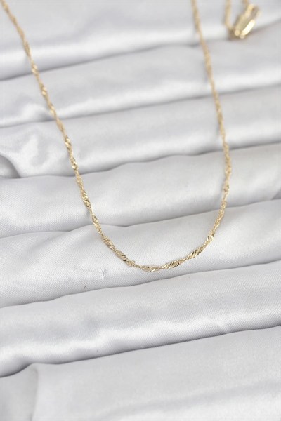 Mey İthalat® CM 14K Gold Renk Burgu Model 60 cm Kadın Kolye