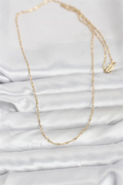 Mey İthalat® CM 14K Gold Renk Burgu Model 60 cm Kadın Kolye