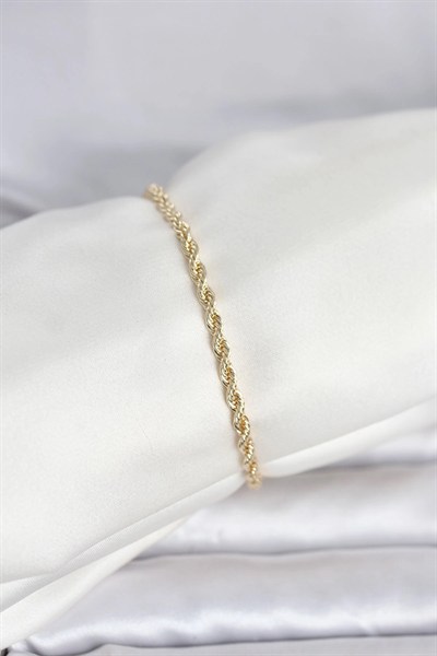 Mey İthalat® CM 14K Gold Renk Burgu Model Kadın Bileklik