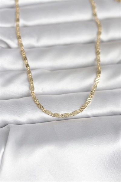 Mey İthalat® CM 14K Gold Renk Çizgi Lazer Model 60 cm Kadın Kolye