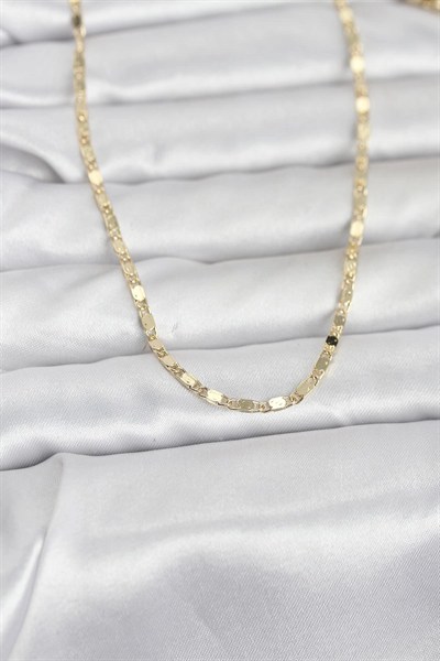 Mey İthalat® CM 14K Gold Renk Ezme Zincir 60 cm Kadın Kolye