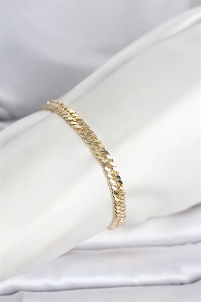 Mey İthalat® CM 14K Gold Renk Kalın Zincir Model Kadın Bileklik