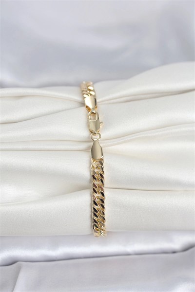 Mey İthalat® CM 14K Gold Renk Kalın Zincir Model Kadın Bileklik