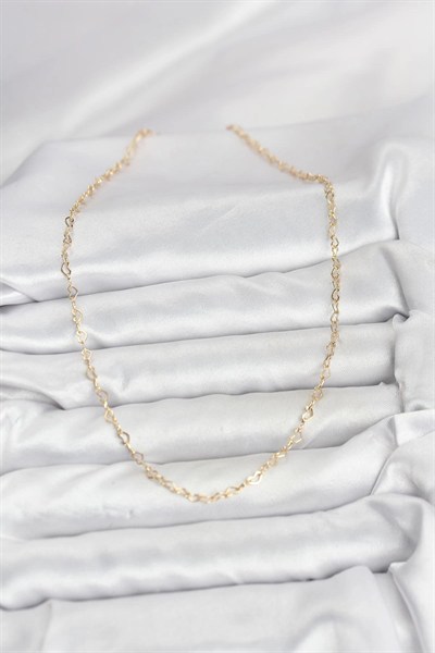 Mey İthalat® CM 14K Gold Renk Kalp Zincirli Kadın Kolye