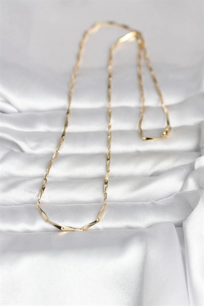 Mey İthalat® CM 14K Gold Renk Kesme Çubuk Zincirli Model 60 cm Kadın Kolye