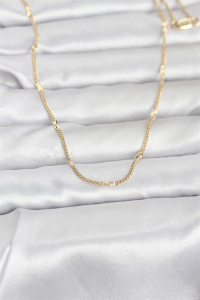 Mey İthalat® CM 14K Gold Renk Lazer Puntalı Model 60 cm Kadın Kolye